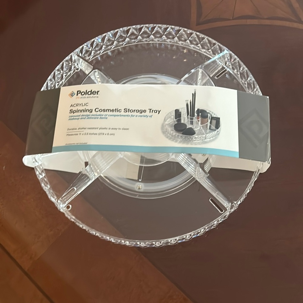 BRAND NEW acrylic spinning cosmetic storage tray